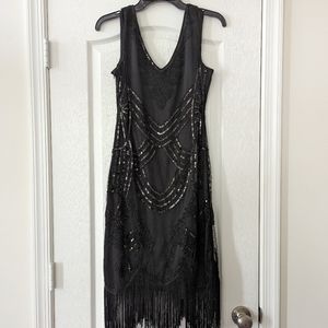 1920s black Gatsby dress